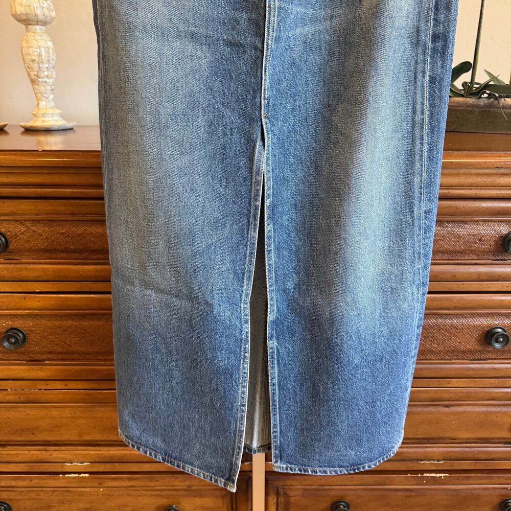 AGOLDE Leif Denim Maxi Skirt Size 25 NWOT - Picture 3 of 13